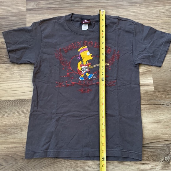 BORN TO ROCK BART Guitar Playing Simpson Vintage Graphic Shirt Top Simpsons - Picture 2 of 7